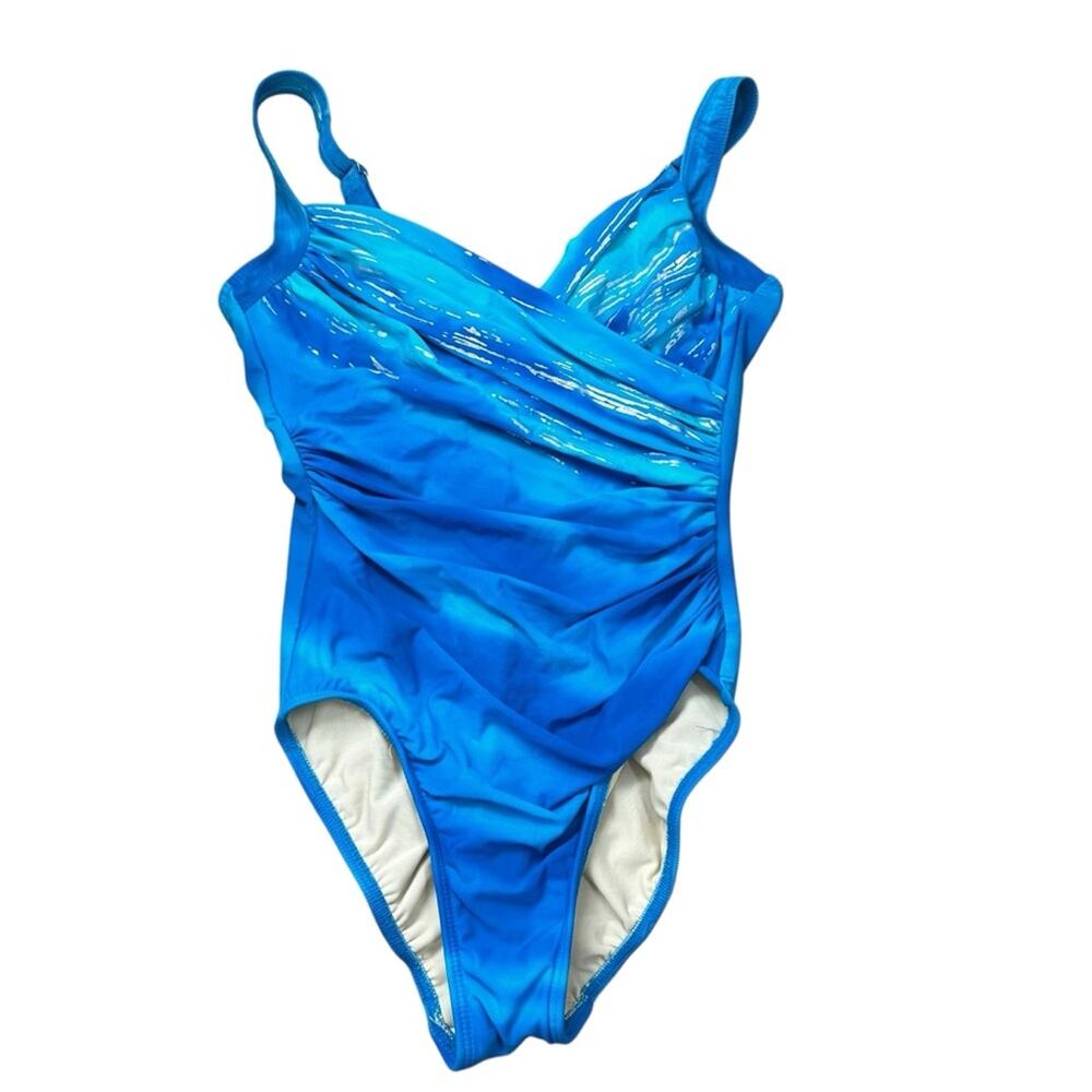 MiracleSuit Tummy Control Illusionists Blue Bathing Suit 10 Push Up Union Made
